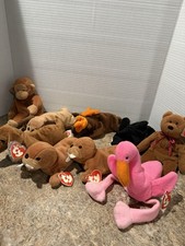 TY Beanie Babies 9 Vintage Some 3rd Gen Hang Tags, 2nd Tush Tags Some 1st Gen