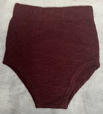 Vintage late 1930' early 1940s Maroon Wool Knit Swimsuit Bathing Suit Bottoms