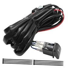 160W Lighted Whip Wiring Harness Kit, with 16AWG 1 Lead 12V Rocker Switch