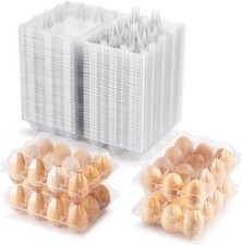 100 Packs Egg Cartons Cheap Bulk  Plastic for 12 Eggs, Clear Egg Cartons 3  4 Gr