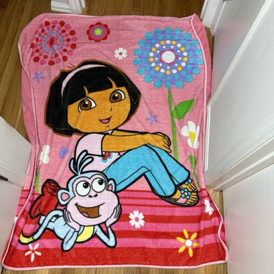 Nick Jr. Dora the Explorer Boots Blanket Nickelodeon 2009 | 58” x