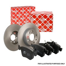 FEBI Front Brake Discs Pair + Front Brake Pads Fits Fiat 500X Jeep Renegade
