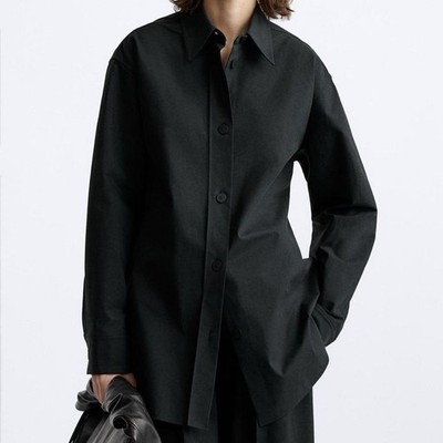 ZARA x Studio Nicholson Black Button Shirt, Size L, New with Tags
