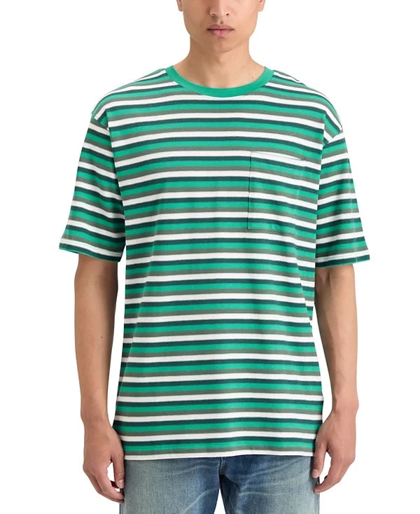 SCOTCH - SODA Mens Striped Relaxed-Fit Pocket T-Shirt Multi XXL 11390₽