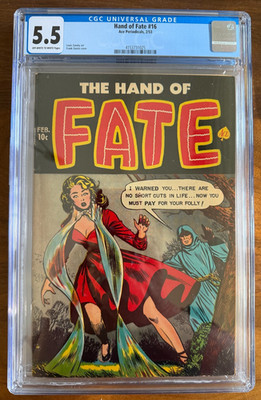 THE HAND OF FATE #16 CGC 5.5 Pre-Code Horror Ace Periodicals 1953 Golden Age