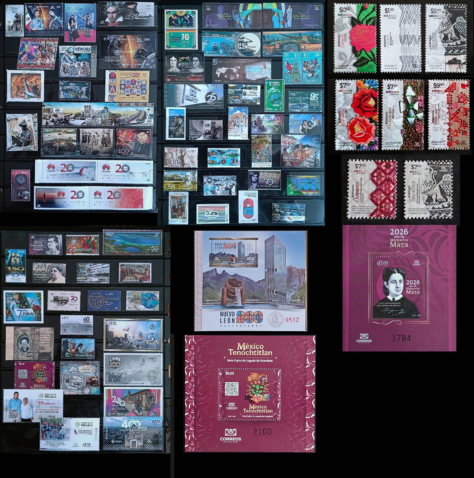 MEXICO 2020-2026 STAMP LOT see imgs., one of each stamp, all mint NH, high CV