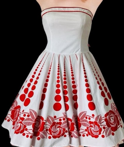Ruby Rox Dress Polka Dot Sz 14 White Red Strapless Pinup Party Rockabilly 50s Y2 - Picture 16 of 16
