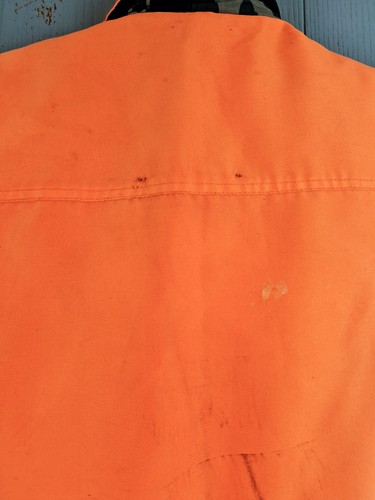 Vintage Woodfield Reversible Camo Blaze Orange Vest Mens Large Water Resistant - Picture 9 of 12