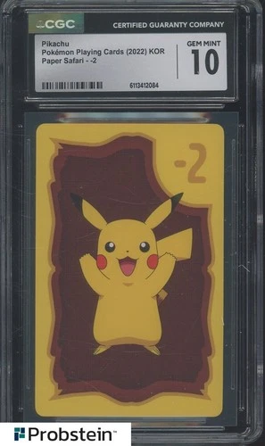 2022 Pokemon Playing Cards Korean Paper Safari - -2 Pikachu CGC 10 GEM MINT