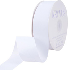 White Grosgrain Ribbon 1-1/2 Inch Wide 50 Yards Craft Gift Wrap Hair Accessories