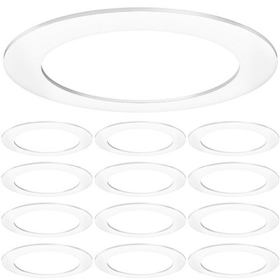 Sunco 12 Pack 6 Inch Recessed Light Goof Ring, White, Matte Finish