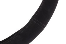 Coprivolante Auto Nero Universale Antiscivolo Pelle Eco Pelle Grip Morbido Coper - Miniatura 5