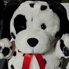 Russ Dalmatian Plush Stuffed Animal Medium 14-24 in with Red Ribbon
