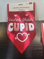 Small Valentine's Day Over-the-Collar Dog Bandana  Cuter Than Cupid  