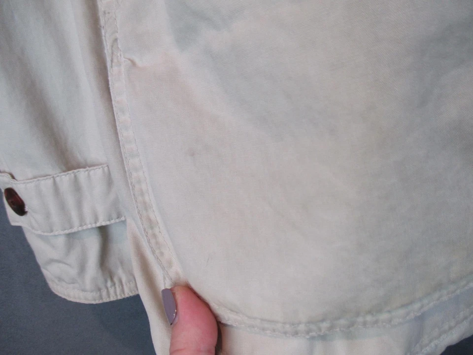 Chaqueta J Crew Para Hombre Pequeña Beige Granero Abrigo Pana Cuello Cuadros Franela Forrada Y2K Foto 4 de 4