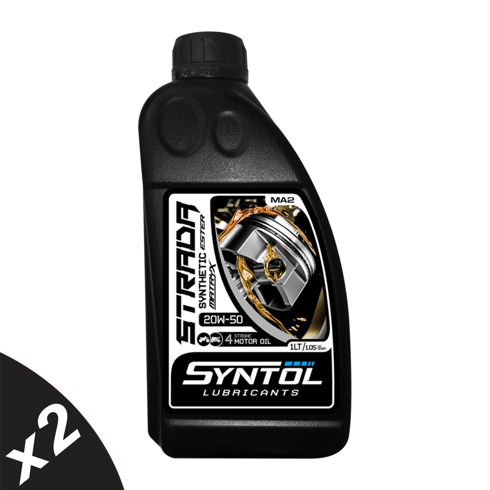 Syntol 20W-50 Fully Synthetic Motorcycle Engine Oil Jaso MA/MA2 API SN SM 2x1L
