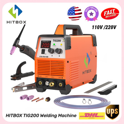 HITBOX 2IN1 TIG/ARC Welder 200A HF IGBT Inverter Portable Welding Machine 220V