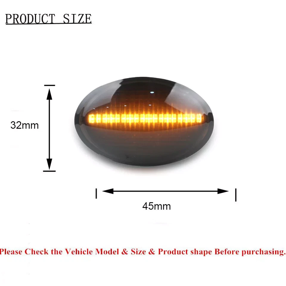 2X Sequential LED Side Marker Blinker Signal Light For Fiat 500 500e 500c Abarth - image 3 of 4