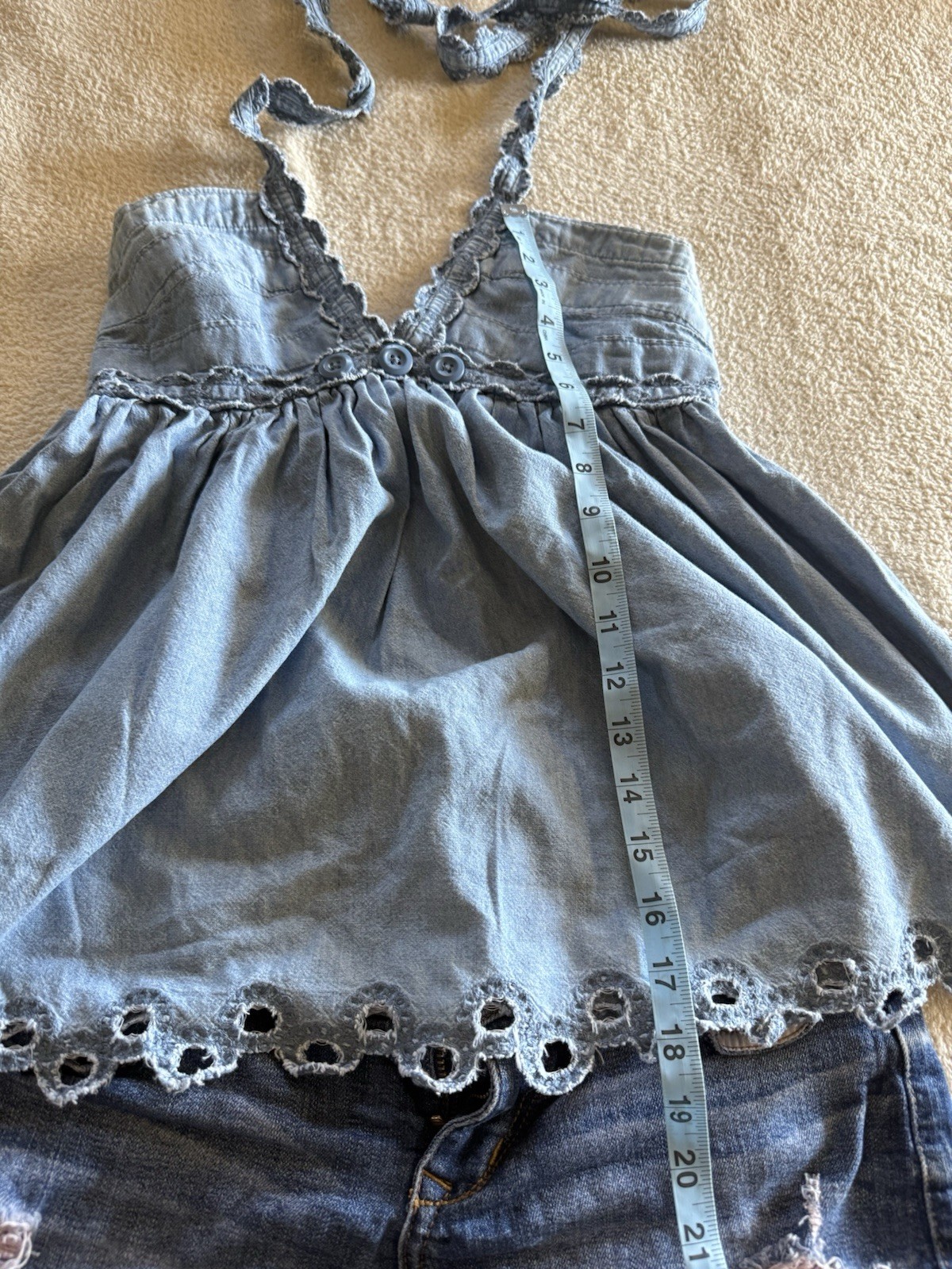 Moda International Ringlet Chambray Scalloped Sex… - image 7