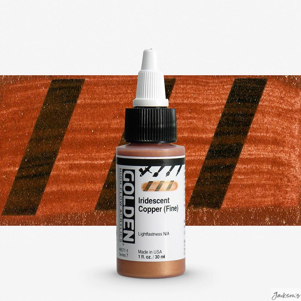 Golden High Flow Acrylic Paint 30ml Iridescent Copper Fine For Airbrush Art