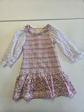 Love Shack Fancy Girls Dress 5-6 Floral Lined Ruffle Smocked Cotton Tea Party
