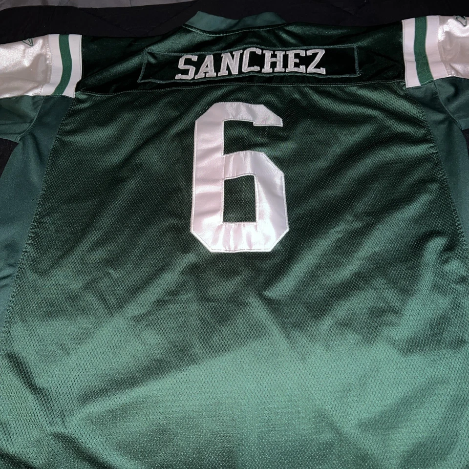 Camiseta de fútbol americano New York Jets para hombre 56 verde NFL Reebok Mark Sanchez Foto 4 de 4