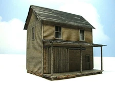 HO scale built wood model Freight Station