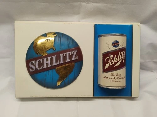 Vintage 1970 Schlitz Beer 3D Can Bar Pub ManCave Advertising Sign Made In USA