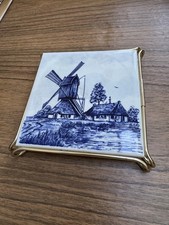 Windmill Delft Holland Handmade P.S. Tile 15CM X 15CM Collectable Vintage Value