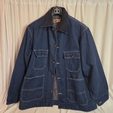 Vintage Big Mac Denim Barn Chore Coat Mens Blue Lined Utility