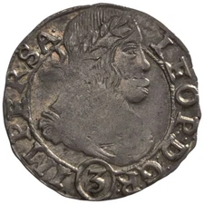 Bohemia 3 Kreuzer 1669 Kuttenberg Mint German States Small Silver Coin 14M