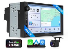 7" QLED Touch Screen Android 13 6+64 8-Core 2Din Car Stereo CarPlay GPS Radio 4G