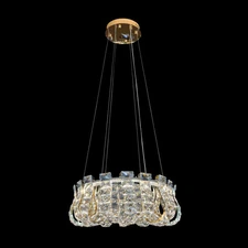 Halo LED Crystal Gold Round Chandelier 23"