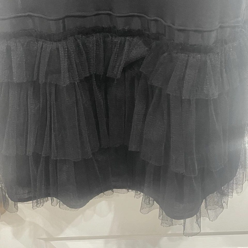 Lanvin Ete 2009 черный SIlk оборки плиссированные черный платье без рукавов размер средний - Изображение 4 из 4