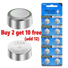 Image of 10 x LR44 batteries Alkaline Coin Cell Button AG13 L1154 Sr44 Rw82 1.5v Batter