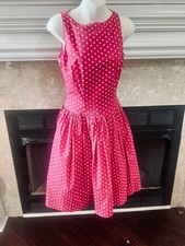 TRACY & MICHAEL S A-Line Dress Pretty Polka Dot Built In Petticoat Tailored Fit