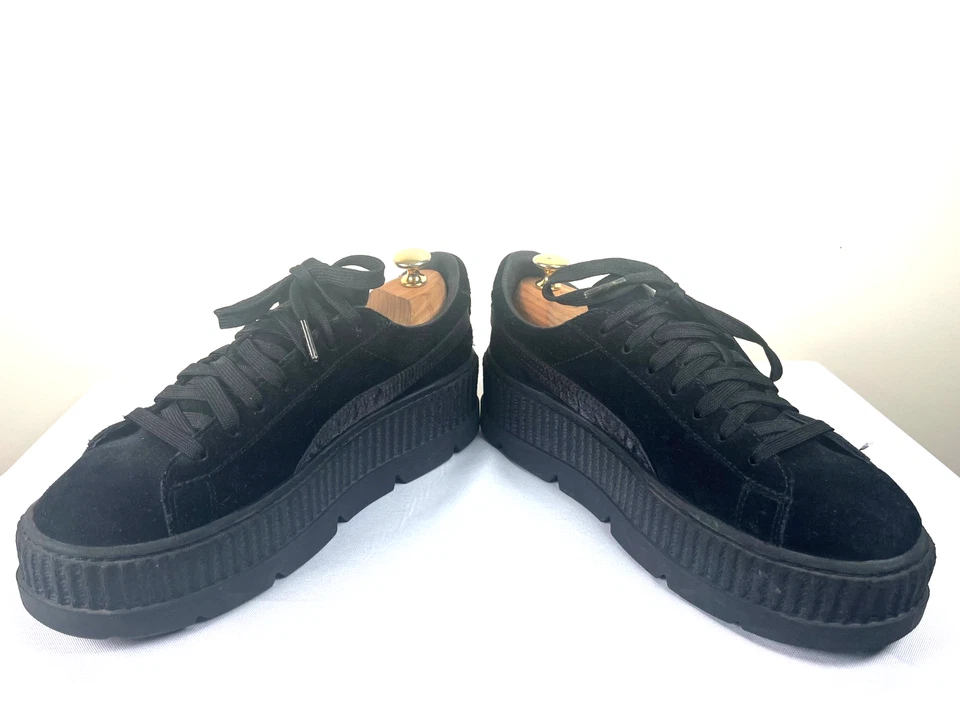 Sz 10- PUMA Fenty By Rihanna x Cleated Creeper All Black SUEDE Platforms Shoes - Image 3 of 4