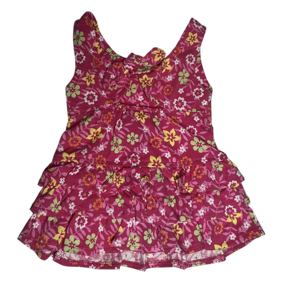 Vestido De Colección Disney 2005 Buscando a Nemo Bebé Niñas Rosa Estampado Tropical 12 M NUEVO Y2K Foto 4 de 4