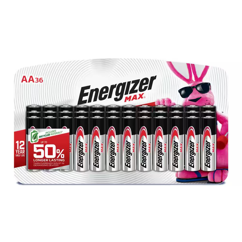 MAX AA Batteries (36-Pack), Double a Alkaline Batteries