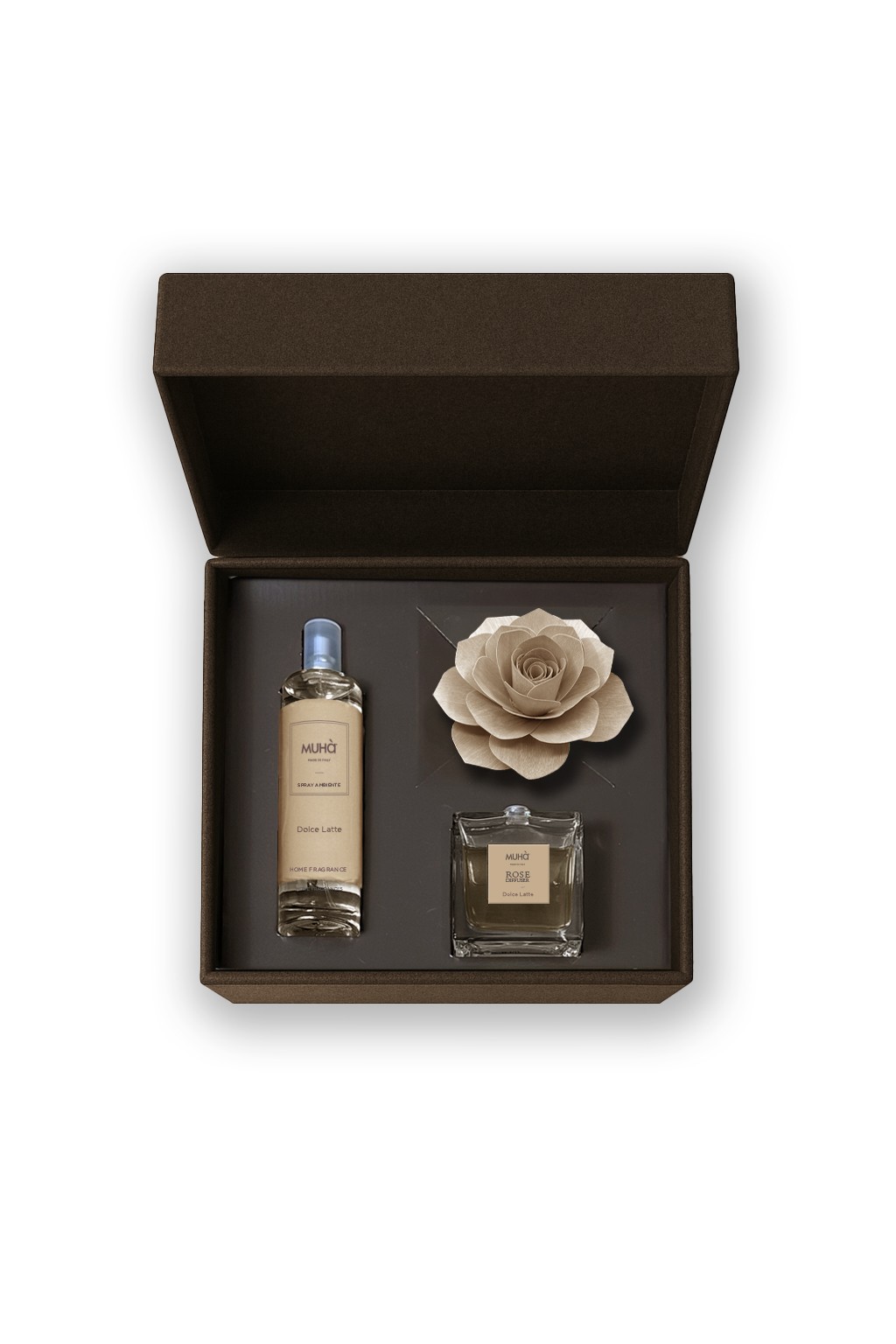 Set Regalo Muhà Dolce Latte: Profumatore Rosa e Spray Multiuso - 1