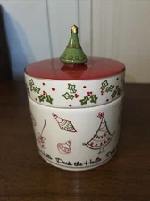 Deck The Halls Candle Pillar Holder W/ Christmas Tree On Top NWT Kohls Perfect!