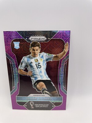 Julian Alvarez 2022 PANINI PRIZM FIFA WORLD CUP QATAR PURPLE MOJO 