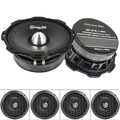 American Bass GF-6.5 L-MR 6.5'' Midrange Speakers Godfather 600 Watts Max 4 Pack