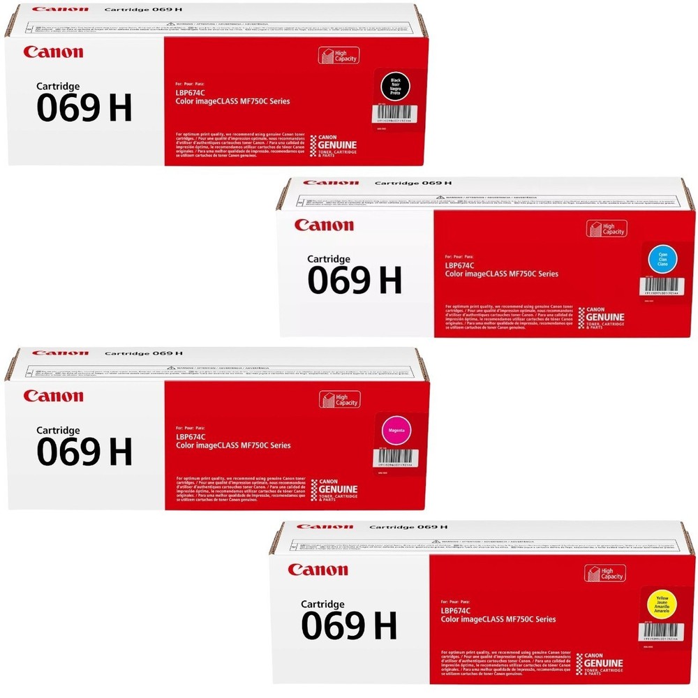 Canon 069H 4 Colour Set Toner Cartridge (Black,Cyan,Magenta,Yellow)