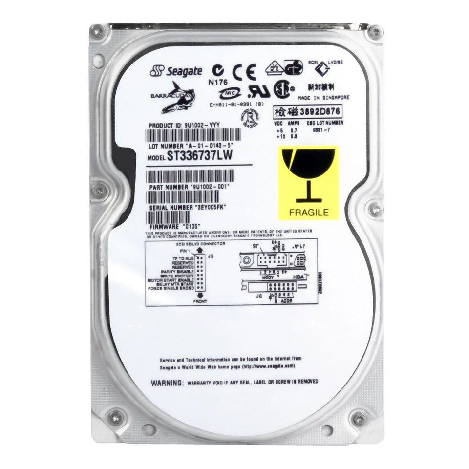 Hard Drive Seagate barracuda ST336737LW 36.9GB 7.2K U160 SCSI 3.5'' - Image 3 of 3