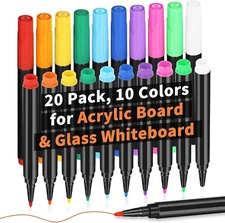 20 Liquid Chalk Markers for Acrylic Fridge Calendar Clear Glass Dry Erase Boad