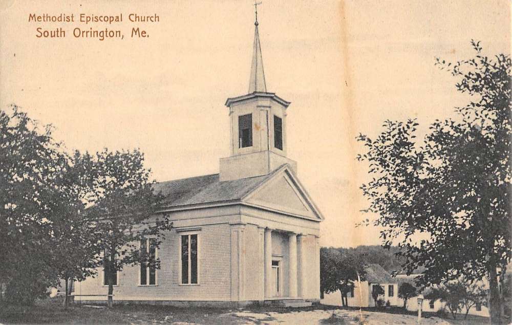 South Orrington Maine Methodist Episcopal Church Antique Postcard