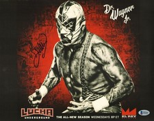 Foto firmada por el Dr. Wagner Jr 11x14 BAS Beckett certificado de autenticidad AAA Lucha Underground autógrafo