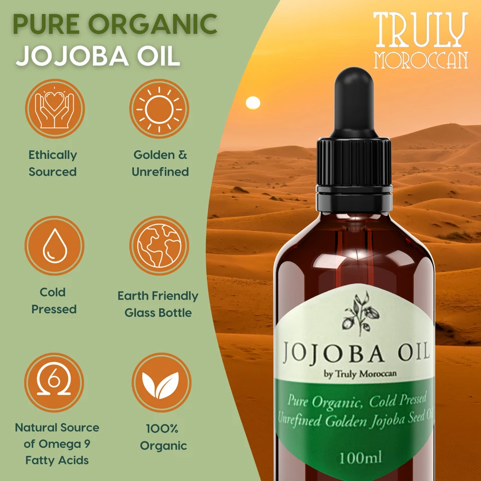Golden Jojoba Oil 100% Cold Pressed Pure Certified Organic Oil 100ml - Image 4 of 4