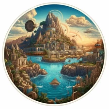 Lost City of Atlantis Applique Patch -  Ancient Civilization Badge (Iron on)